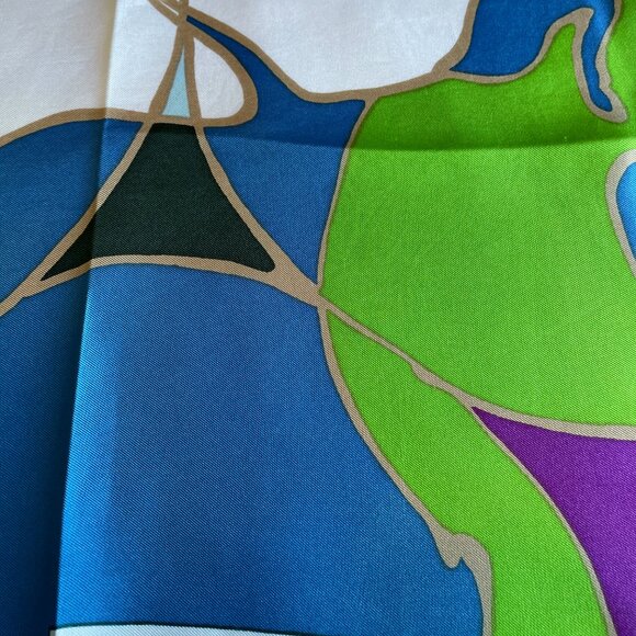 Vintage Christian Dior Silk Scarf – Floral Abstract - Picture 3 of 13